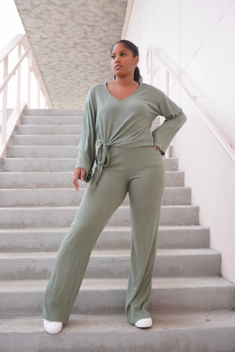 Get trendy with Sage Luxe Tie-Knot Pants Set - Sets available at ELLE TENAJ. Grab yours for $69 today!