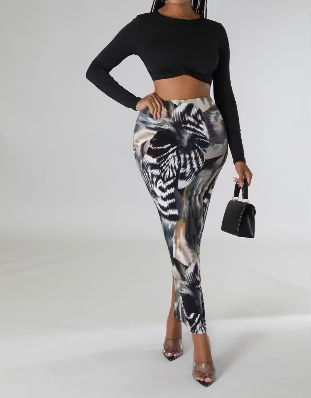 Get trendy with Safari Maxi Skirt Set - Sets available at ELLE TENAJ. Grab yours for $49.00 today!
