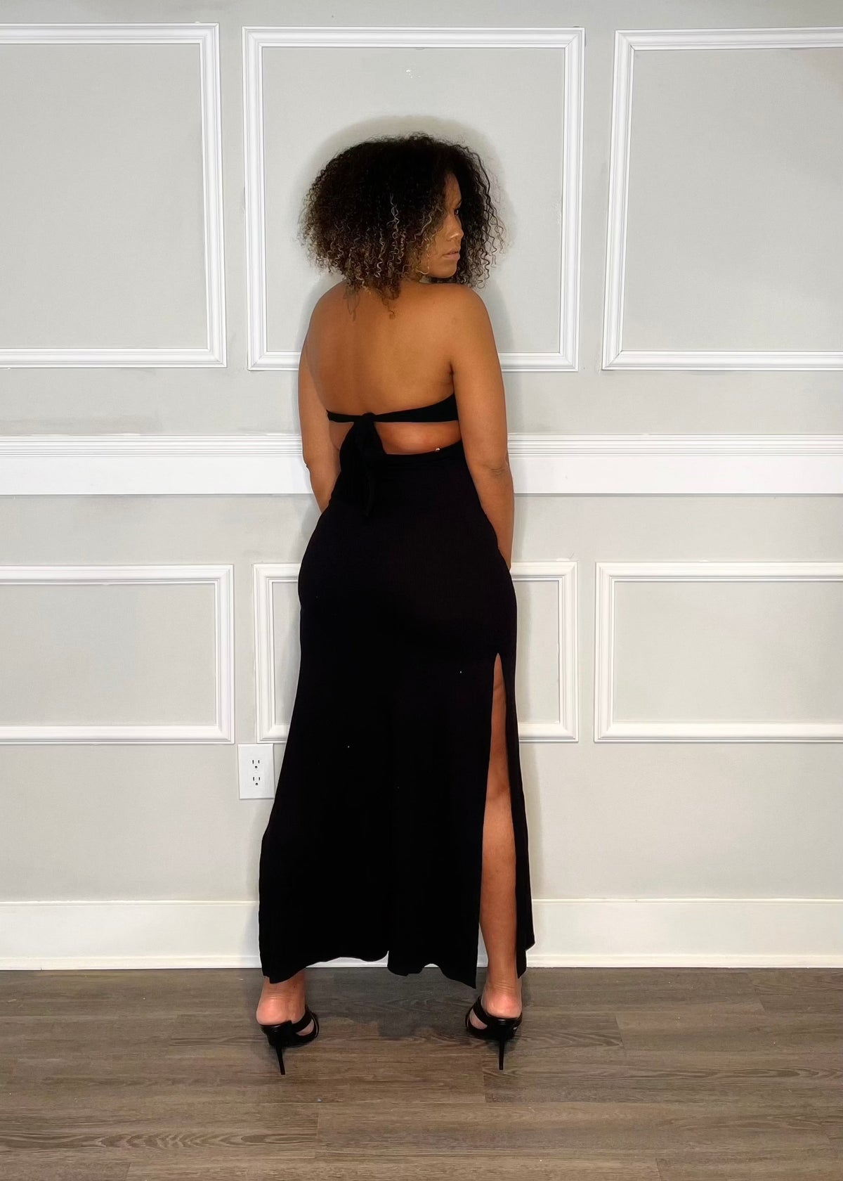 Get trendy with Britt Black Halter Cut-out Maxi Dress - Dresses available at ELLE TENAJ. Grab yours for $35 today!