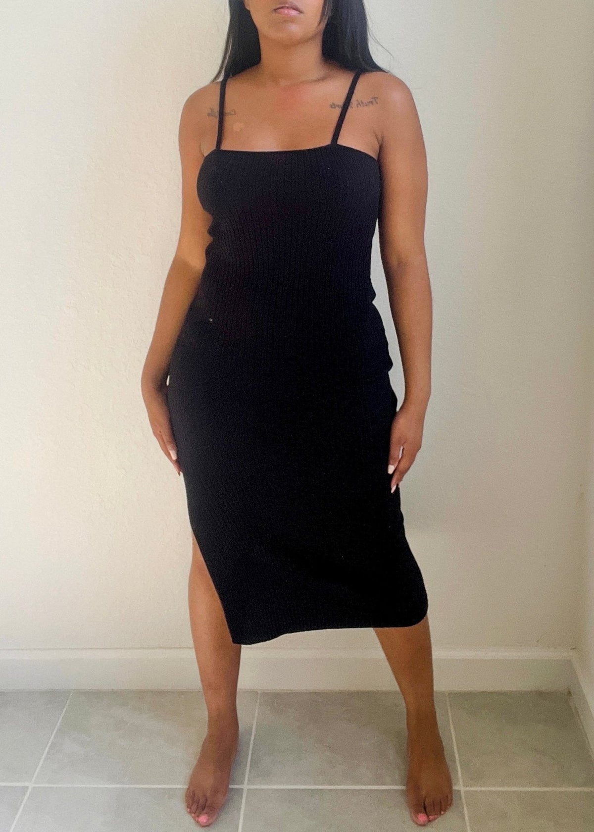 Get trendy with Basic Ribbed Dress - Dresses available at ELLE TENAJ. Grab yours for $25.0 today!