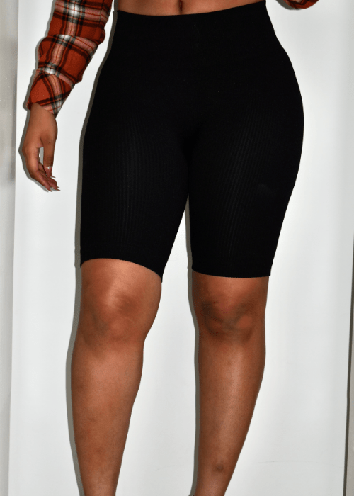 Get trendy with Essential Ribbed Biker Shorts - Bottoms available at ELLE TENAJ. Grab yours for $15 today!
