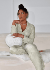 Get trendy with Sage Pleated Pajamas Set - Sets available at ELLE TENAJ. Grab yours for $67.0 today!