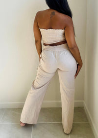 Get trendy with Taupe Cotton Pants Set - Sets available at ELLE TENAJ. Grab yours for $39.0 today!