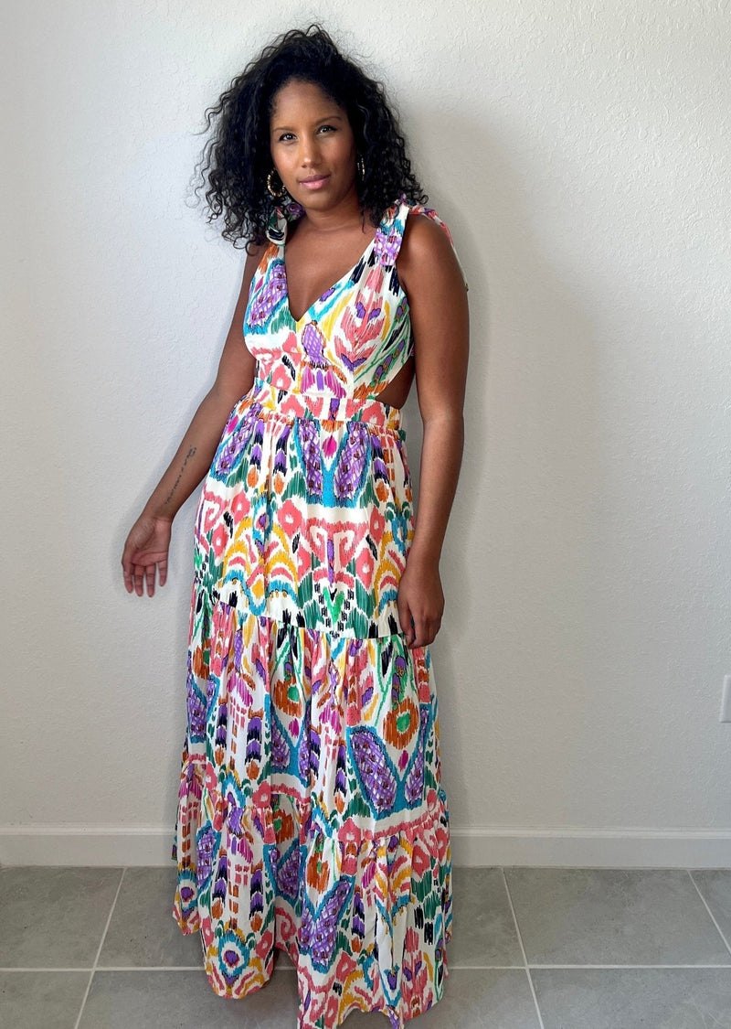 Get trendy with Fiesta Bow Ties Maxi Dress - Dresses available at ELLE TENAJ. Grab yours for $32 today!