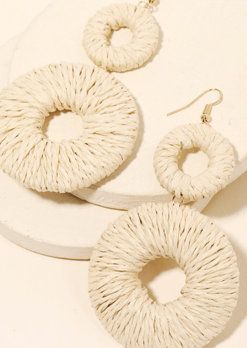 Get trendy with Woven Circle Earrings - Accessories available at ELLE TENAJ. Grab yours for $18.90 today!